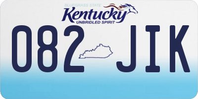 KY license plate 082JIK