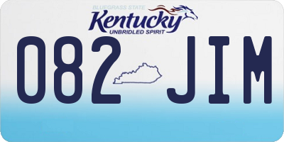 KY license plate 082JIM