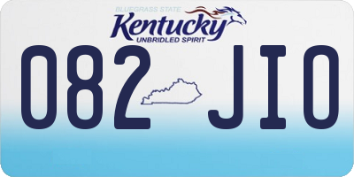 KY license plate 082JIO