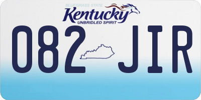 KY license plate 082JIR