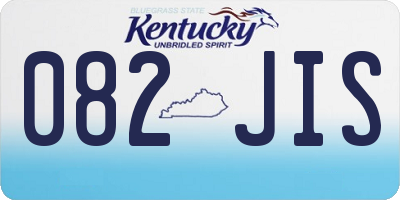 KY license plate 082JIS