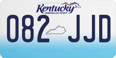 KY license plate 082JJD