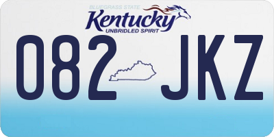 KY license plate 082JKZ