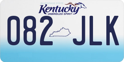 KY license plate 082JLK