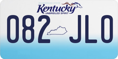 KY license plate 082JLO