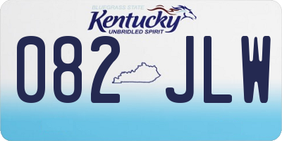 KY license plate 082JLW