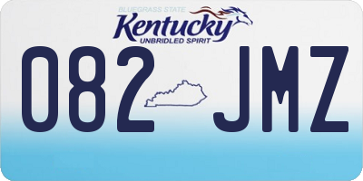 KY license plate 082JMZ