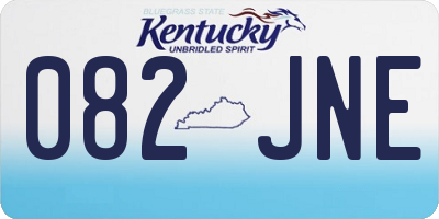 KY license plate 082JNE