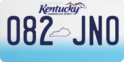 KY license plate 082JNO