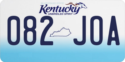 KY license plate 082JOA
