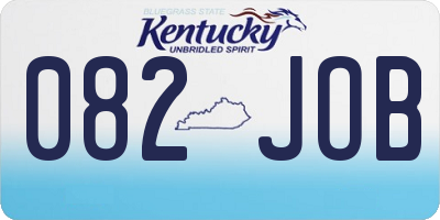 KY license plate 082JOB