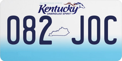 KY license plate 082JOC