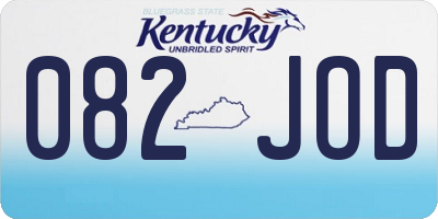 KY license plate 082JOD