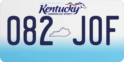 KY license plate 082JOF
