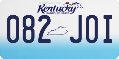 KY license plate 082JOI
