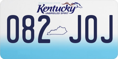 KY license plate 082JOJ