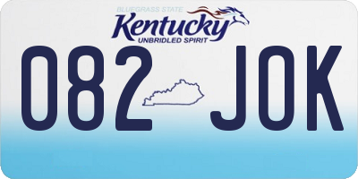 KY license plate 082JOK