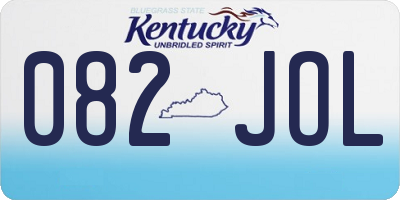 KY license plate 082JOL