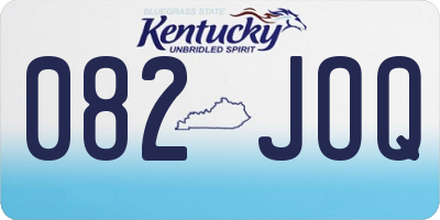 KY license plate 082JOQ