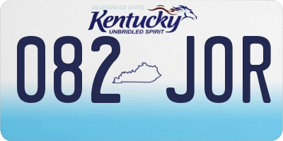 KY license plate 082JOR