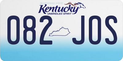 KY license plate 082JOS
