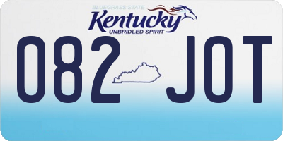 KY license plate 082JOT