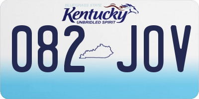 KY license plate 082JOV