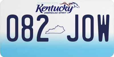 KY license plate 082JOW