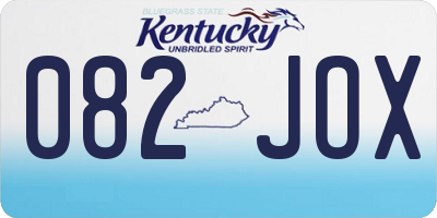 KY license plate 082JOX