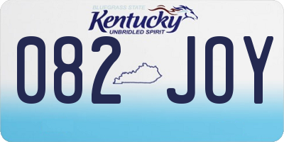 KY license plate 082JOY