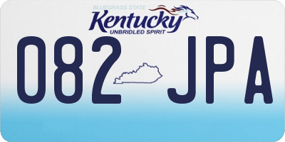 KY license plate 082JPA