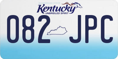 KY license plate 082JPC