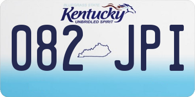 KY license plate 082JPI