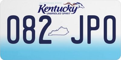 KY license plate 082JPO