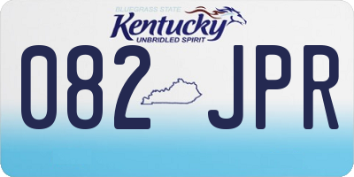 KY license plate 082JPR