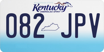 KY license plate 082JPV