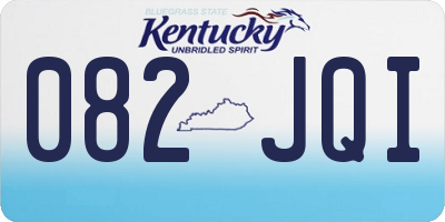 KY license plate 082JQI