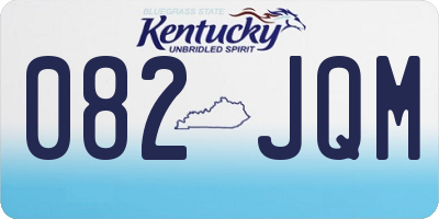 KY license plate 082JQM