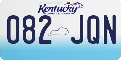 KY license plate 082JQN