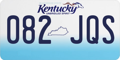 KY license plate 082JQS