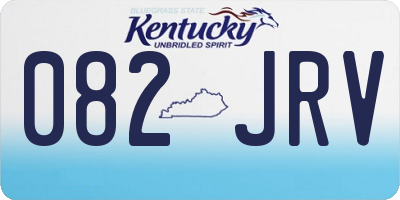 KY license plate 082JRV