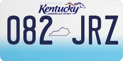 KY license plate 082JRZ