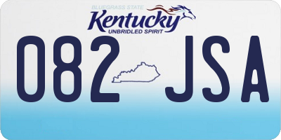 KY license plate 082JSA