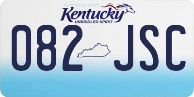 KY license plate 082JSC