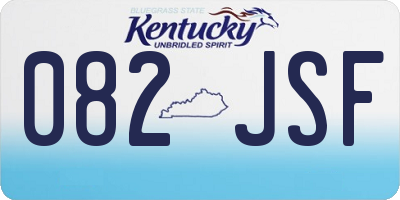 KY license plate 082JSF