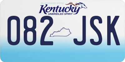 KY license plate 082JSK