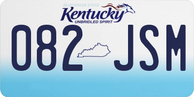 KY license plate 082JSM