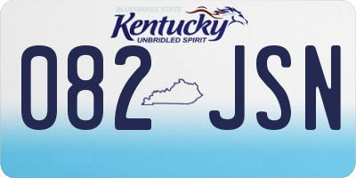 KY license plate 082JSN