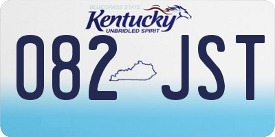 KY license plate 082JST