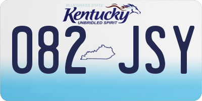 KY license plate 082JSY